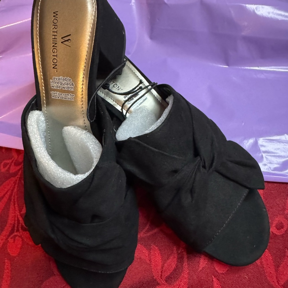 Worthington Black Mules with Minimalist Design